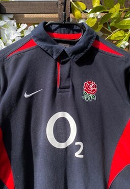 Vintage Nike 2003 navy blue England rugby shirt small 