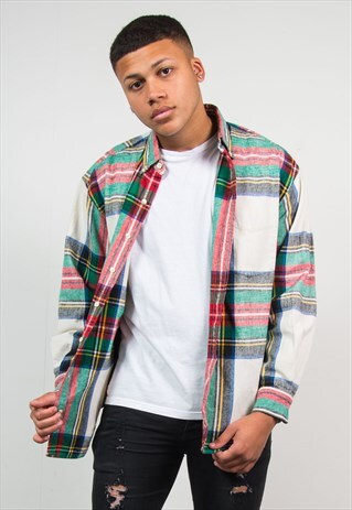 GAP FLANNEL SHIRT TARTAN CHECK