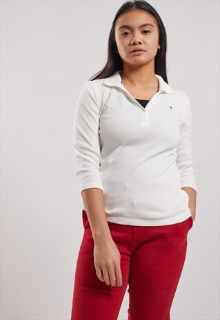 VINTAGE TOMMY HILFIGER LONG SLEEVE POLO TOP