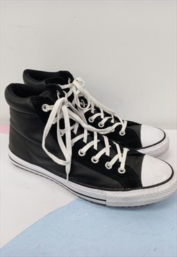 High Top Trainers Black Leather 
