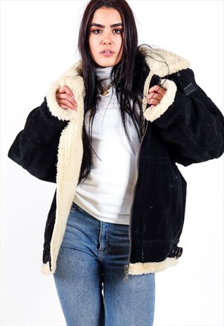 VINTAGE SHERPA LINED LEATHER JACKET J3282