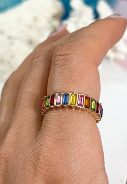 Y2K Multi Coloured Gem Ring
