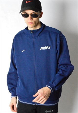 VINTAGE 90S NAVY BLUE NIKE TRACK JACKET