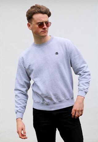 CHAMPION USA MINIMALIST ASH GREY SWEATSHIRT