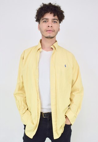 VINTAGE 90'S YELLOW RALPH LAUREN BUTTON UP SHIRT