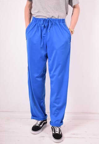 DIADORA MENS VINTAGE TRACKSUIT TROUSERS XL BLUE 90S
