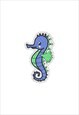EMBROIDERED SEAHORSE IRON ON PATCH / SEW ON PATCH