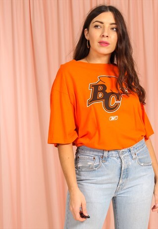 VINTAGE 90S OVERSIZED REEBOK T-SHIRT IN ORANGE