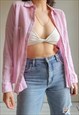 VINTAGE 90S PLISSE SHIRT IN PINK