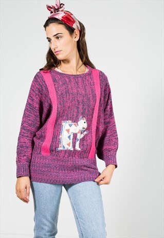ON SALE VINTAGE 80S CLASSIC KNITWEAR JUMPER / S0058
