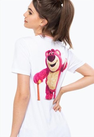 TOY STORY WHITE LOTSO RINGER WOMEN'S T-SHIRT