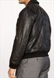 VINTAGE REDSKINS LEATHER JACKET BOMBER IN BLACK XL