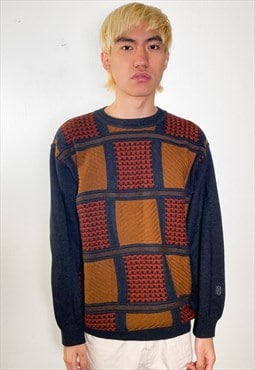 Vintage 90s orange mixed wool jumper 