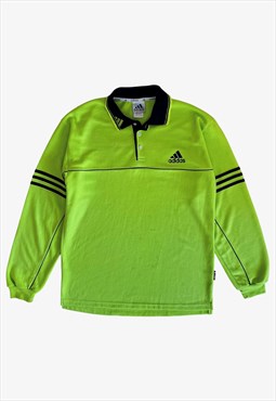 Vintage 90s Adidas Lime Green Rugby Shirt