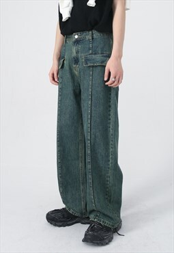 Men's Nostalgic Green Design Jeans AW2022 VOL.1