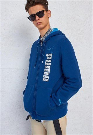 VINTAGE BLUE PUMA TRACK HOODIE JACKET