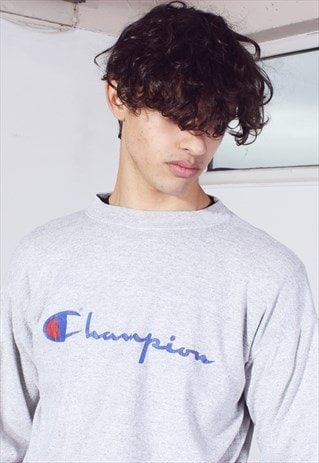 VINTAGE CHAMPION GREY LIGHTWEIGHT SWEATSHIRT