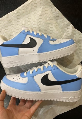 university blue air force 1s