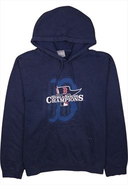 Vintage 90's Genuine Hoodie Spellout Pullover Navy Blue