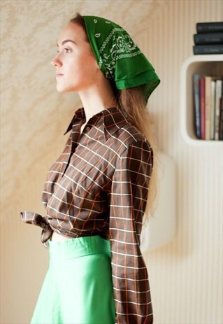 BRIGHT GREEN SQUARE SCARF