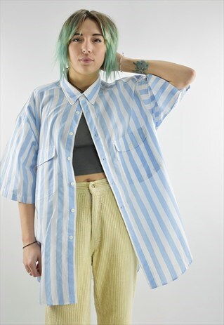 VINTAGE LEVI'S DECK CHAIR STRIPED SHORT SLEEVE BOYFRIEND