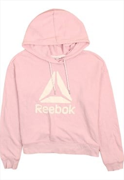 Reebok 90's Spellout Pullover Hoodie Small Pink