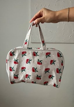 Mini Terry summer bag with red cherry print