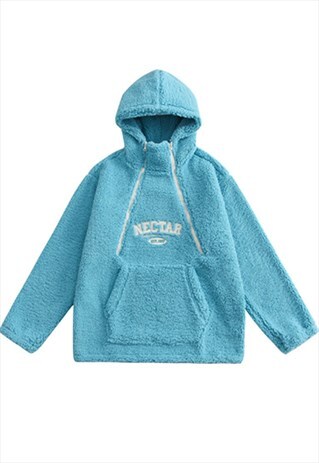 KALODIS VINTAGE PATTERN KEEP WARM HOODIE FLEECE