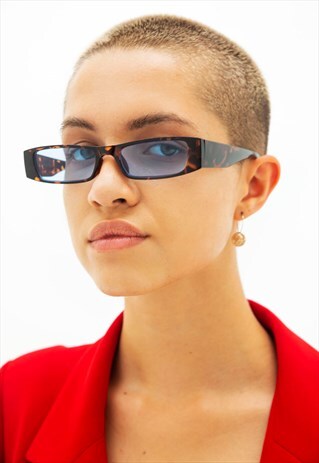 IGGY - FUTURISTIC VISOR TORTOISESHELL AND BLUE SUNGLASSES
