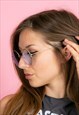 OVERSIZED BLUE TINTED ROUND LENNON SUNGLASSES RETRO SUMMER