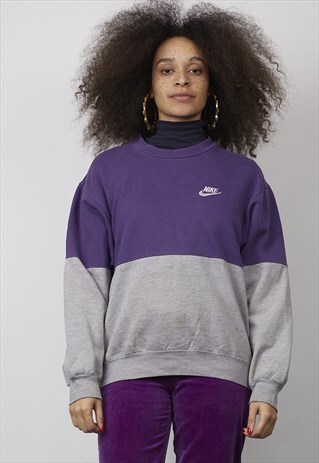 VINTAGE 80'S PURPLE/ GREY NIKE SWEATER