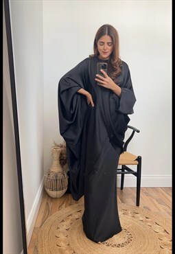Abaya Skirt Co Ord Set (Black)