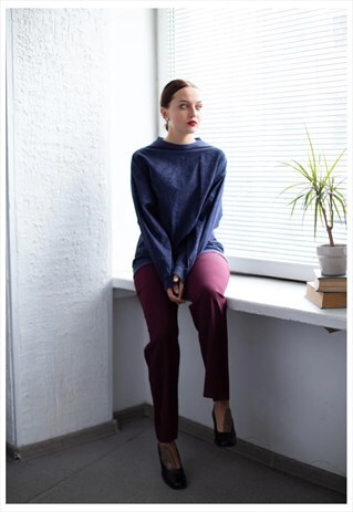VINTAGE 90'S NAVY PATTERNED COTTON JUMPER