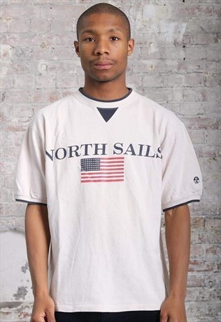 VINTAGE NORTH SAILS LOGO T-SHIRT BEIGE