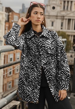 Zebra Print Structured Jacket