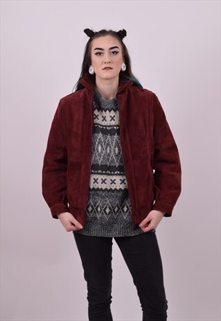 VINTAGE 70'S HEAVY SUEDE BOMBER JACKET UNISEX SIZE MEDIUM