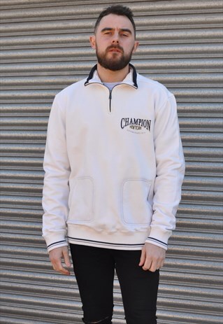 VINTAGE 90'S CHAMPION 1/4 ZIP NECK SWEATSHIRT