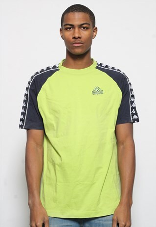 VINTAGE KAPPA TAPE LOGO T-SHIRT GREEN