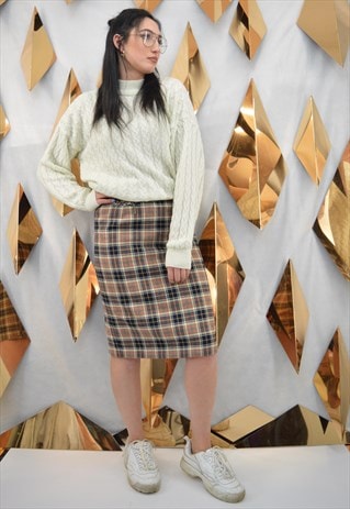 VINTAGE PENCIL CHECKERED SKIRT