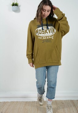 Vintage 90s Hoodie Relaxed fit Green Size L