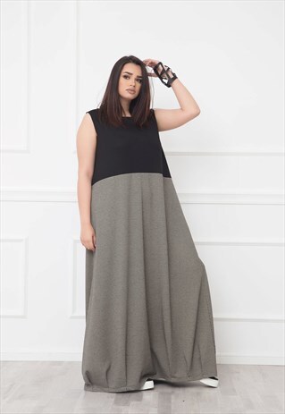 GINGHAM DRESS WITH BLACK UPPER PART