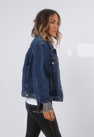 DENIM JACKET HIGHLANDS FITTED VINTAGE UK 12 (BG2R)