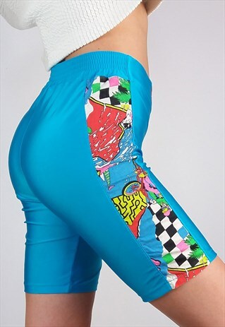 VINTAGE 80'S SHORTS / SHORT LEGGINGS SIDE PRINT