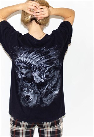 VINTAGE OVERSIZED BOYFRIEND NATIVE AMERICAN T-SHIRT