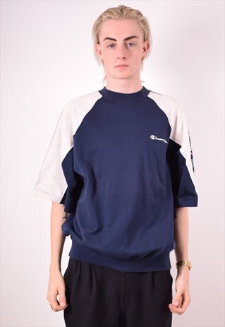 CHAMPION MENS VINTAGE SWEATSHIRT JUMPER XL NAVY BLUE 90S
