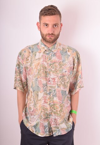 VINTAGE SILK FESTIVAL SHIRT SIZE M (687)