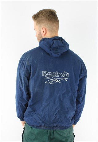 REEBOK BIG LOGO HOODED RAIN COAT