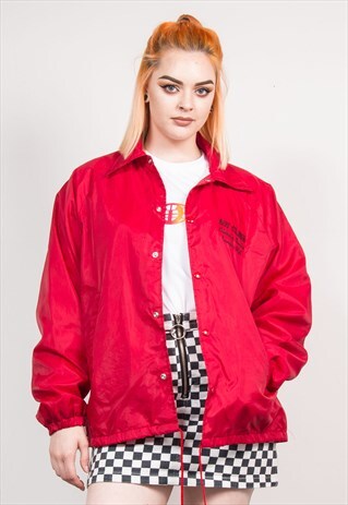 VINTAGE 90'S USA RED COACH LIGHTWEIGHT JACKET
