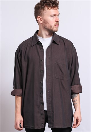 VINTAGE CORDUROY CORD SHIRT GREY