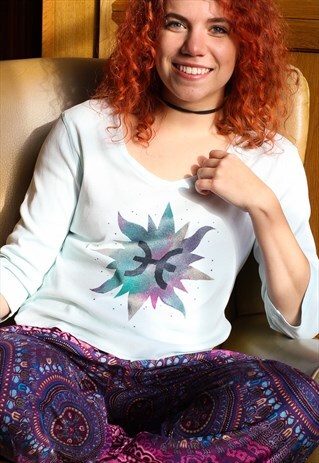 HANDPAINTED PISCES SUN TOP
